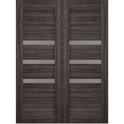DORA VETRO GRAY OAK DOUBLE BARN BELLDINNI MODERN INTERIOR DOOR - 2