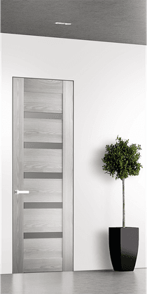 AVON 07-04 VETRO RIBEIRA ASH DOUBLE INVISIBLE METAL FRAME BELLDINNI MODERN INTERIOR DOOR - 1