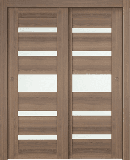 AVON 07-05 VETRO PECAN NUTWOOD BYPASS DOORS BELLDINNI MODERN INTERIOR DOOR - 1