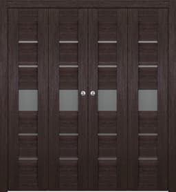 AVON 07-06 VETRO VERALINGA OAK DOUBLE BI-FOLD BELLDINNI MODERN INTERIOR DOOR - 1