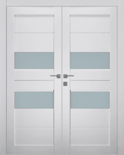 DESSA VETRO BIANCO NOBLE DOUBLE BELLDINNI MODERN INTERIOR DOOR - 1