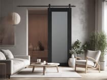 AVON 207 VETRO BLACK MATTE BARN BELLDINNI MODERN INTERIOR DOOR - 2