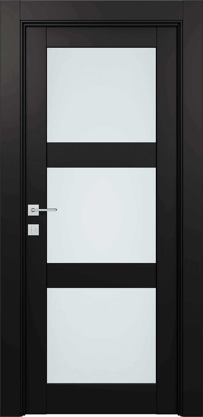 AVON 3 LITE VETRO BLACK MATTE SWING BELLDINNI MODERN INTERIOR DOOR