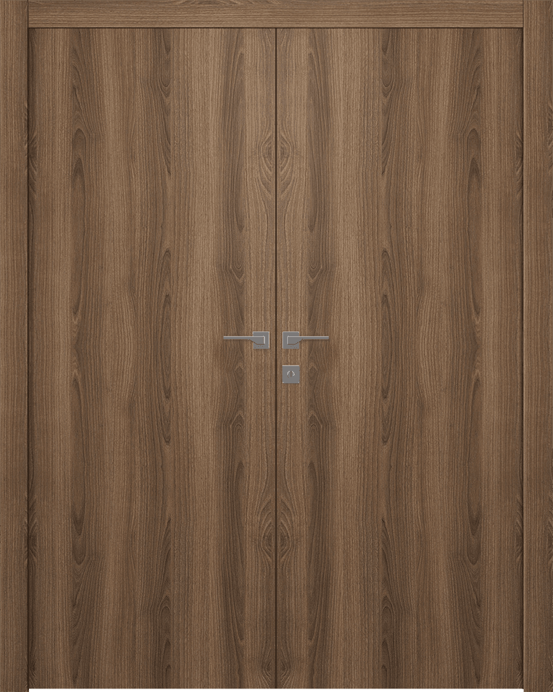 OPTIMA PECAN NUTWOOD DOUBLE DOORS BELLDINNI MODERN INTERIOR DOOR
