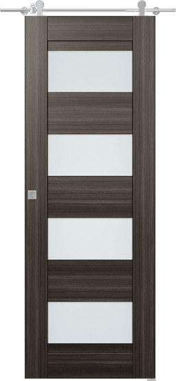 DELLA VETRO GRAY OAK DOUBLE BARN BELLDINNI MODERN INTERIOR DOOR - 1