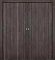 UNICA 2U GRAY OAK DOUBLE BI-FOLD BELLDINNI MODERN INTERIOR DOOR - 1