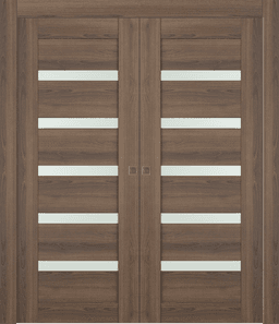 AVON 07-04 VETRO PECAN NUTWOOD DOUBLE POCKET DOORS BELLDINNI MODERN INTERIOR DOOR - 1