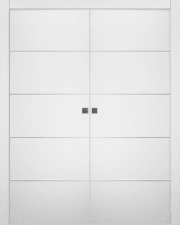 OPTIMA 4H SNOW WHITE DOUBLE POCKET BELLDINNI MODERN INTERIOR DOOR - 1