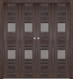 BERTA VETRO GRAY OAK DOUBLE BI-FOLD BELLDINNI MODERN INTERIOR DOOR - 1