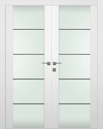 PALLADIO 202 4H BLACK STRIPS VETRO BIANCO NOBLE CLOSET DOORS BELLDINNI MODERN INTERIOR DOOR - 1