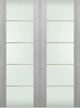 AVON 202 4H GOLD STRIPS VETRO RIBEIRA ASH DOUBLE BI-FOLD DOORS BELLDINNI MODERN INTERIOR DOOR - 3