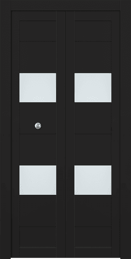 BERTA VETRO BLACK MATTE BI-FOLD BELLDINNI MODERN INTERIOR DOOR - 1