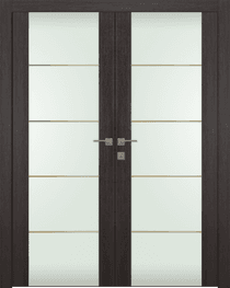 AVON 202 4H GOLD STRIPS VETRO VERALINGA OAK DOUBLE DOORS BELLDINNI MODERN INTERIOR DOOR - 1