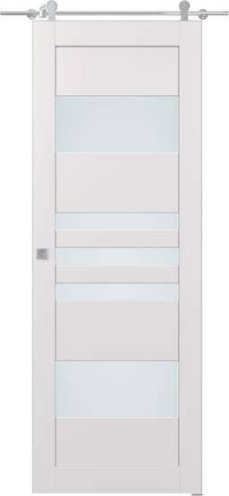 LETI VETRO SNOW WHITE DOUBLE BARN BELLDINNI MODERN INTERIOR DOOR - 1