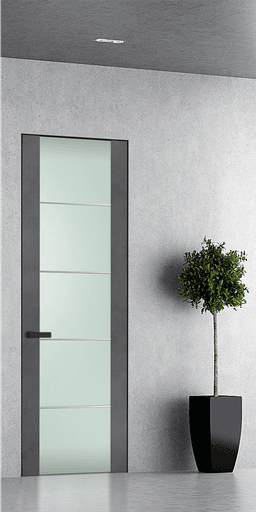 AVON 202 4H VETRO DARK URBAN INVISIBLE METAL FRAME BELLDINNI MODERN INTERIOR DOOR - 1