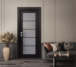 AVON 5 LITE VETRO BLACK MATTE SWING BELLDINNI MODERN INTERIOR DOOR - 2