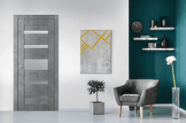 AVON 07-05 VETRO DARK URBAN DOUBLE INVISIBLE METAL FRAME BELLDINNI MODERN INTERIOR DOOR - 2