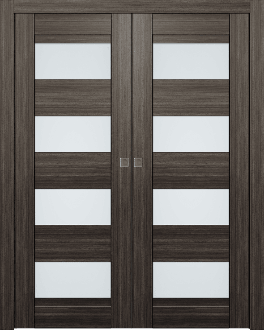 DELLA VETRO GRAY OAK DOUBLE POCKET BELLDINNI MODERN INTERIOR DOOR