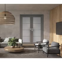 AVON 5 LITE VETRO DARK URBAN DOUBLE BELLDINNI MODERN INTERIOR DOOR - 3