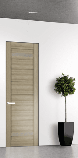 PERLA VETRO SHAMBOR DOUBLE INVISIBLE METAL FRAME BELLDINNI MODERN INTERIOR DOOR - 1