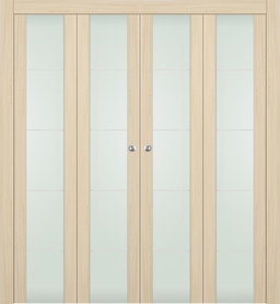 AVON 202 4H VETRO LOIRE ASH DOUBLE BI-FOLD DOORS BELLDINNI MODERN INTERIOR DOOR - 1