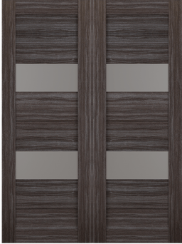 BERTA VETRO GRAY OAK DOUBLE BARN BELLDINNI MODERN INTERIOR DOOR - 2