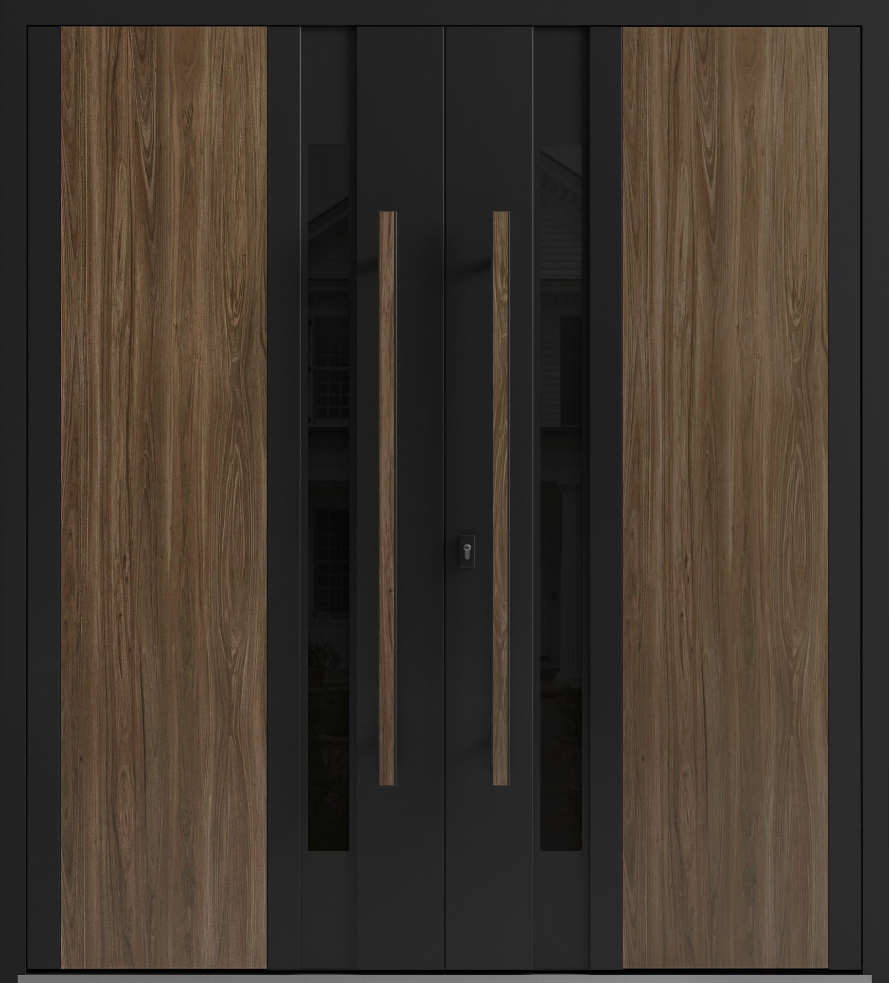 Double metal-aluminum modern exterior door Dekton 0163 8ft
