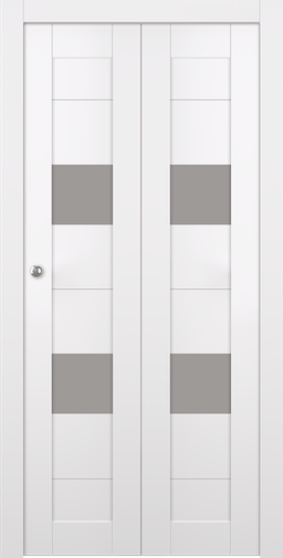 BERTA VETRO SNOW WHITE BI-FOLD BELLDINNI MODERN INTERIOR DOOR - 1