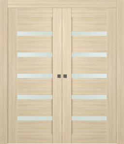 AVON 07-04 VETRO LOIRE ASH DOUBLE POCKET DOORS BELLDINNI MODERN INTERIOR DOOR - 1