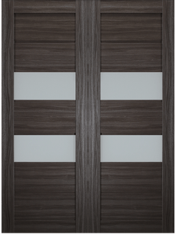 DESSA VETRO GRAY OAK DOUBLE BARN BELLDINNI MODERN INTERIOR DOOR - 2