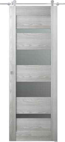 AVON 07-01 VETRO RIBEIRA ASH DOUBLE BARN BELLDINNI MODERN INTERIOR DOOR - 1