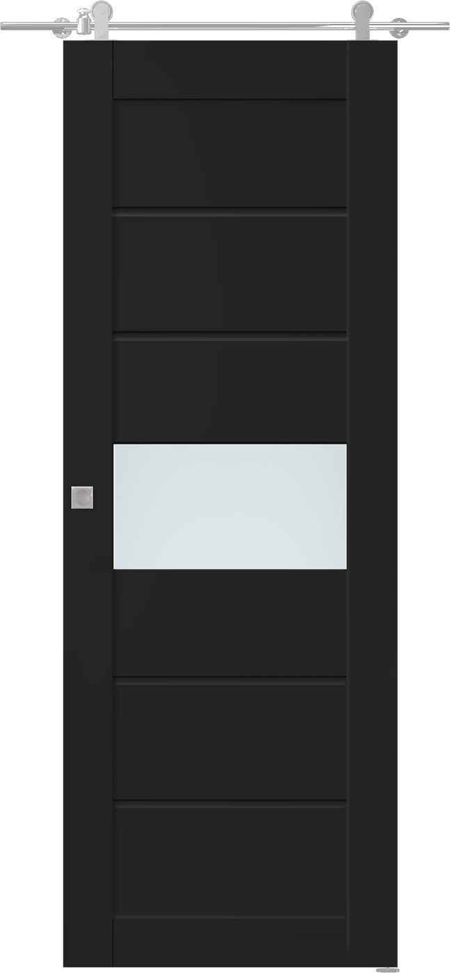 EDNA VETRO BLACK MATTE BARN BELLDINNI MODERN INTERIOR DOOR