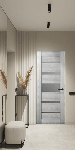 AVON 07-03 VETRO RIBEIRA ASH DOUBLE INVISIBLE METAL FRAME BELLDINNI MODERN INTERIOR DOOR - 2