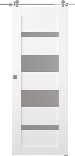 MIRELLA VETRO BIANCO NOBLE BARN BELLDINNI MODERN INTERIOR DOOR - 1
