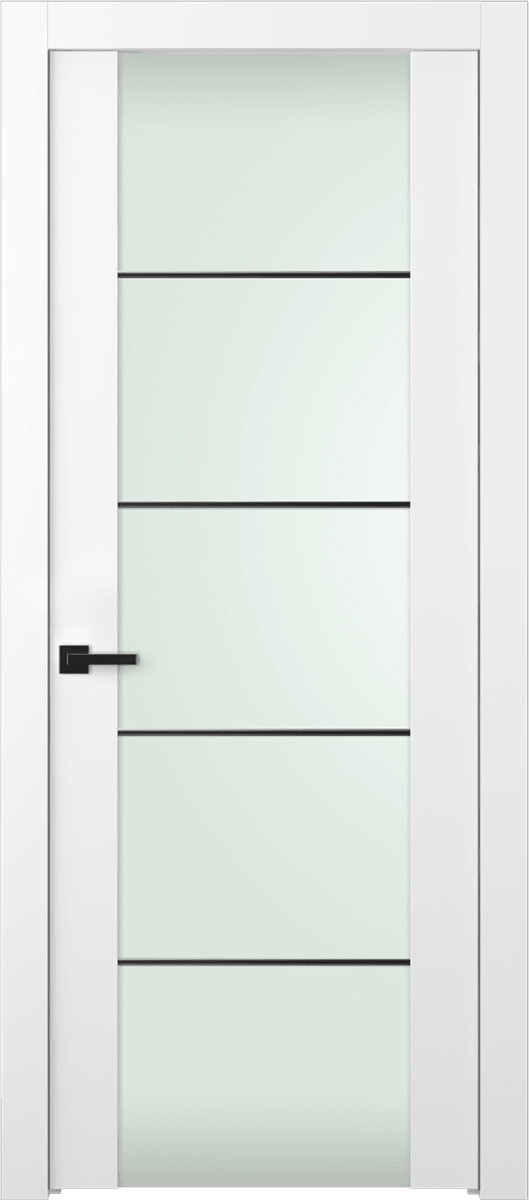 SMART PRO H3G 4H BLACK STRIPS VETRO POLAR WHITE SWING DOORS BELLDINNI MODERN INTERIOR DOOR