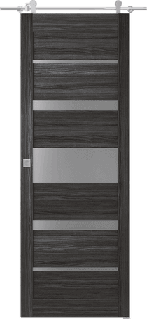 KINA VETRO GRAY OAK BARN DOORS BELLDINNI MODERN INTERIOR DOOR - 1