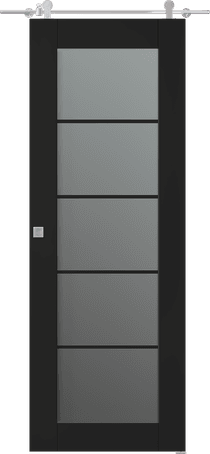 AVON 5 LITE VETRO BLACK MATTE BARN BELLDINNI MODERN INTERIOR DOOR - 1