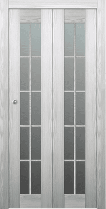 AVON 10 LITE VETRO RIBEIRA ASH DOUBLE BI-FOLD BELLDINNI MODERN INTERIOR DOOR - 1