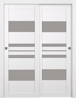 ROMI VETRO SNOW WHITE BYPASS BELLDINNI MODERN INTERIOR DOOR - 1