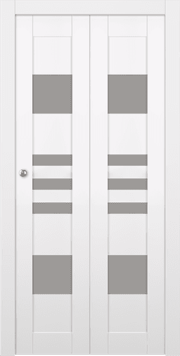 LETI VETRO SNOW WHITE BI-FOLD BELLDINNI MODERN INTERIOR DOOR - 1