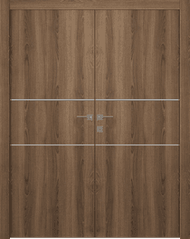 OPTIMA 2H PECAN NUTWOOD DOUBLE DOORS BELLDINNI MODERN INTERIOR DOOR - 1