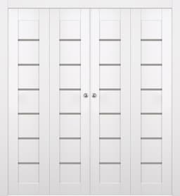 ALBA SNOW WHITE DOUBLE BI-FOLD BELLDINNI MODERN INTERIOR DOOR - 1