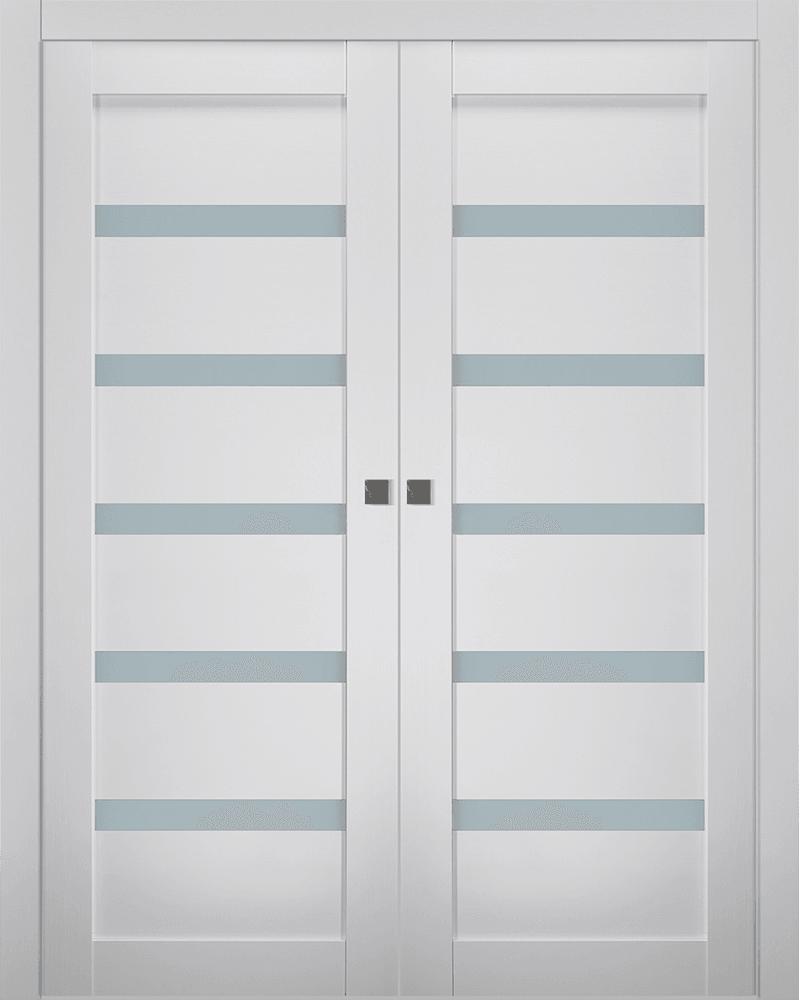 LEORA VETRO BIANCO NOBLE DOUBLE POCKET BELLDINNI MODERN INTERIOR DOOR