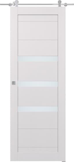 DORA VETRO BIANCO NOBLE DOUBLE BARN BELLDINNI MODERN INTERIOR DOOR - 1