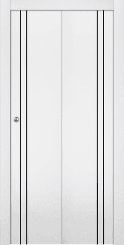 PALLADIO 2V BLACK BIANCO NOBLE BI-FOLD DOORS BELLDINNI MODERN INTERIOR DOOR - 1