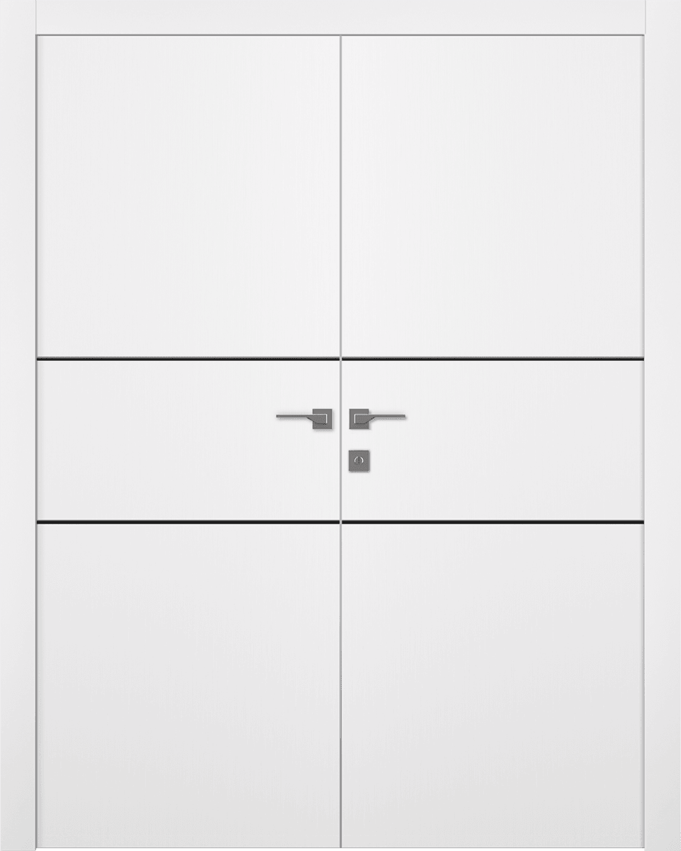 SMART PRO 2H BLACK POLAR WHITE DOUBLE DOORS BELLDINNI MODERN INTERIOR DOOR