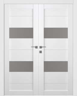 BERTA VETRO BIANCO NOBLE DOUBLE BELLDINNI MODERN INTERIOR DOOR - 1