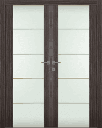 PALLADIO 202 4H GOLD STRIPS VETRO GRAY OAK CLOSET DOORS BELLDINNI MODERN INTERIOR DOOR - 1