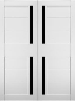 ESTA BLACK VETRO BIANCO NOBLE DOUBLE BARN BELLDINNI MODERN INTERIOR DOOR - 2