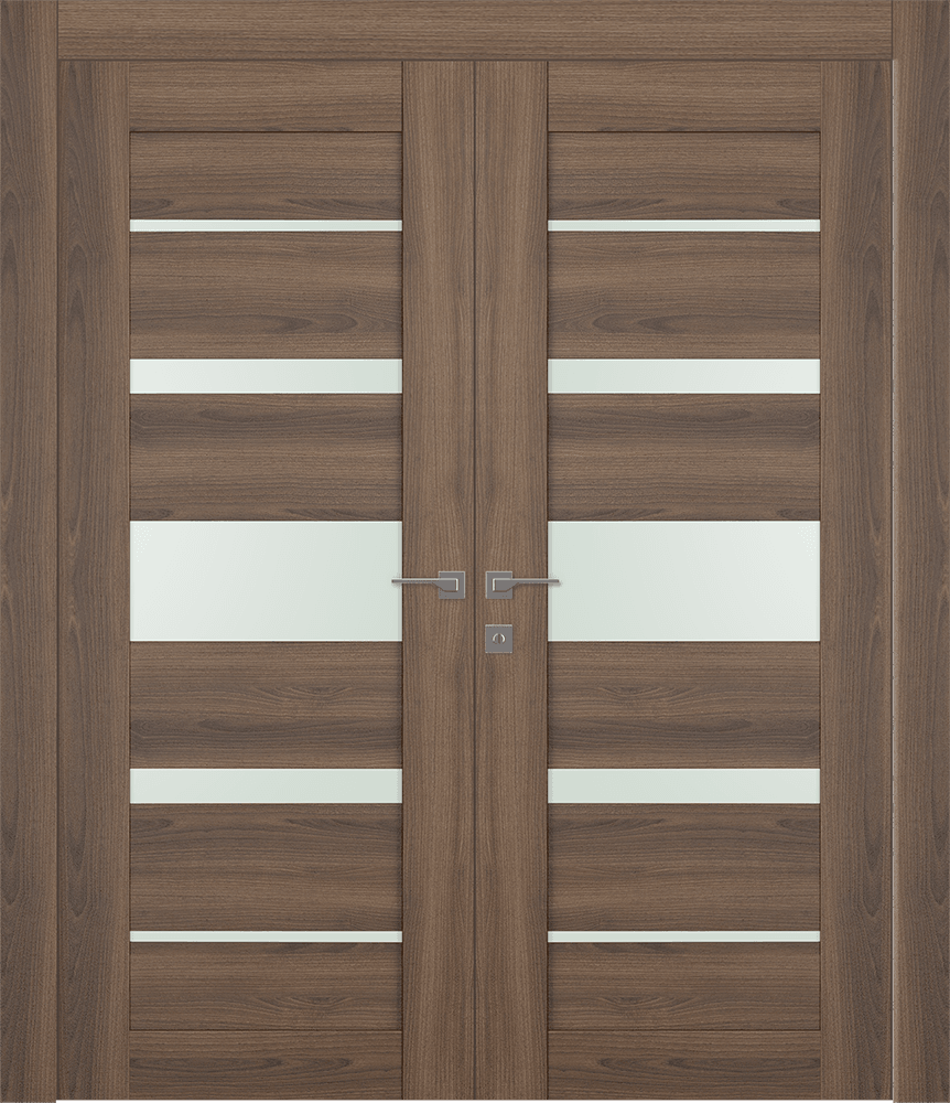 AVON 07-03 VETRO PECAN NUTWOOD DOUBLE DOORS BELLDINNI MODERN INTERIOR DOOR
